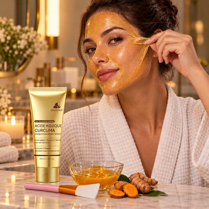 Application du masque peel-off au curcuma